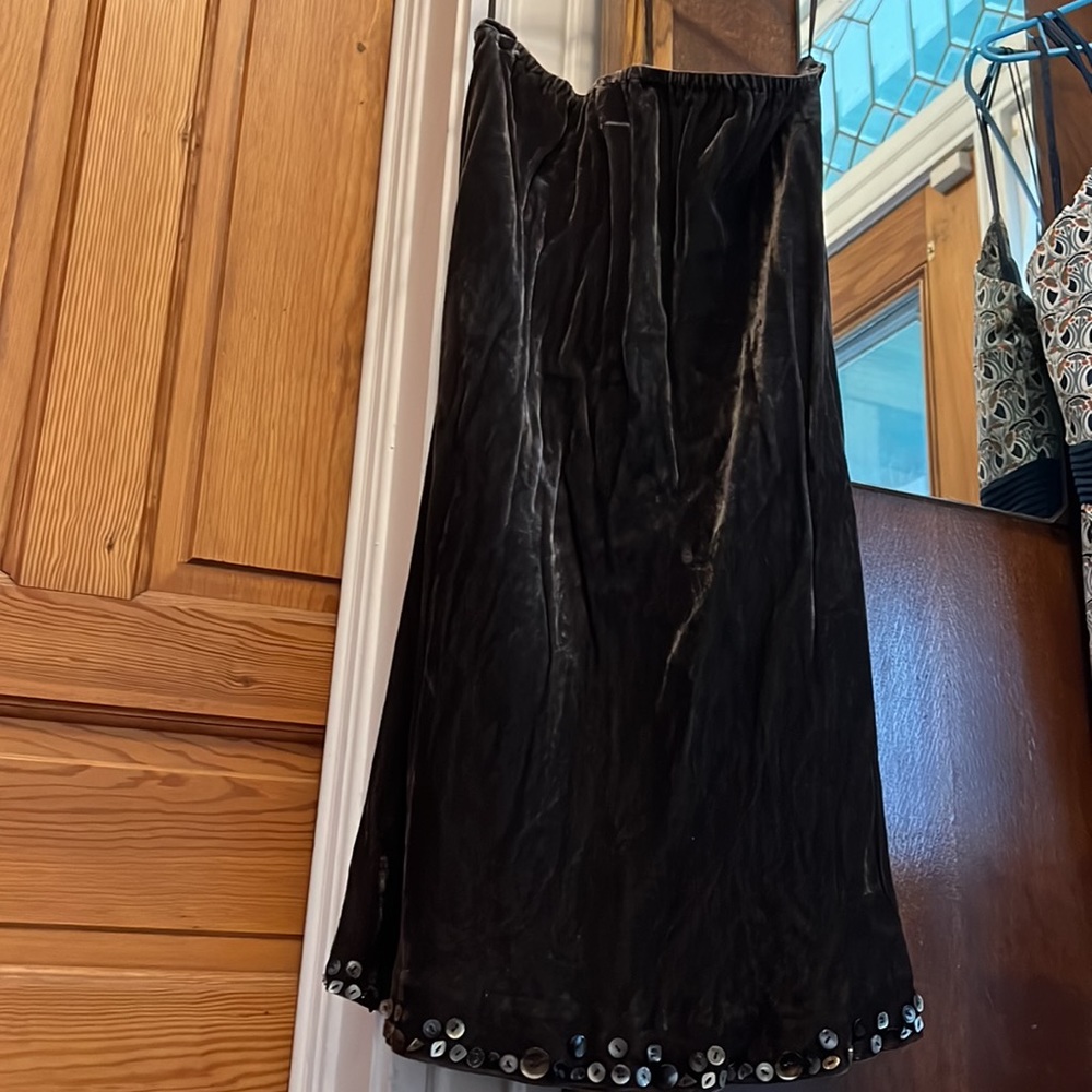 J. Jill Velvet Skirt Button Trim